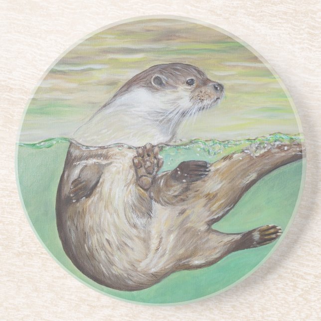 Uppspelning av floden Otter Painting Underlägg (Framsidan)