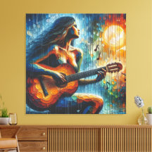 Uppspelning av gitarr i måndagsljus