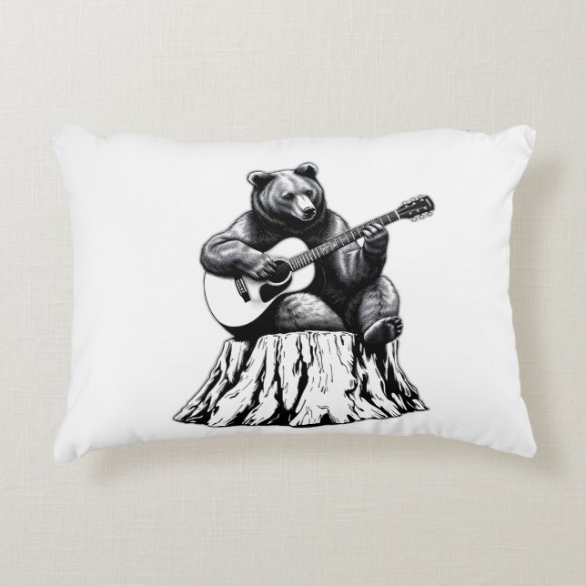 Uppspelning av gitarr, rektangelformad fyllning prydnadskudde (Framsidan)