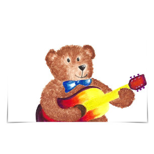Uppspelning av Guitar Watercolor Card Kort