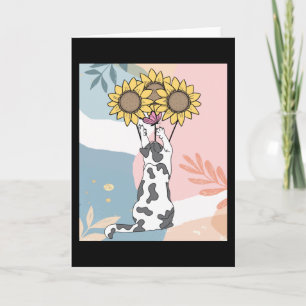 Uppspelning av katt med fjäril och solblommor kort