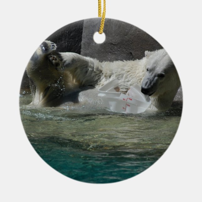 Uppspelning av polar i Vatten Julgransprydnad Keramik (Framsidan)
