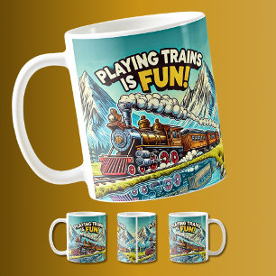 Uppspelning av Tåg är ROLIGT Vintage ångmotor Kaffemugg