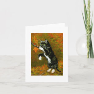 Uppspelning av Tuxedo-kort med Löv Note Card Kort
