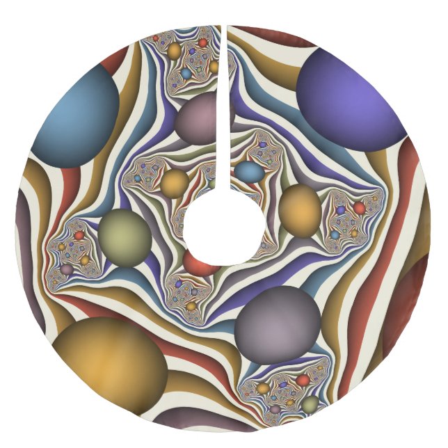 Uppspelning, färgton, modern, Abstrakt, fyrverkeri Julgransmatta Borstad Polyester (Framsidan)