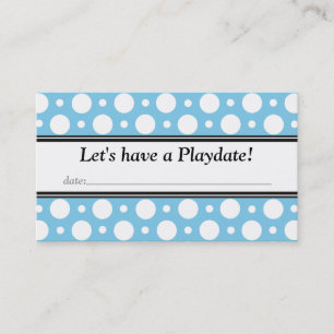Uppspelning med Affärskorten Date Blue Polka dots