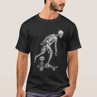 Uppspelning Skeleton Skateboard T Shirt