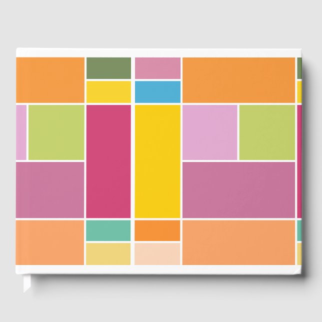 Uppspelningsbara geoometriska block för Springtime Gästböcker (Framsida)