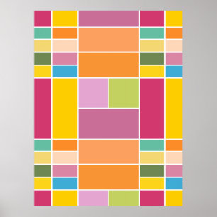 Uppspelningsbara geoometriska block för Springtime Poster