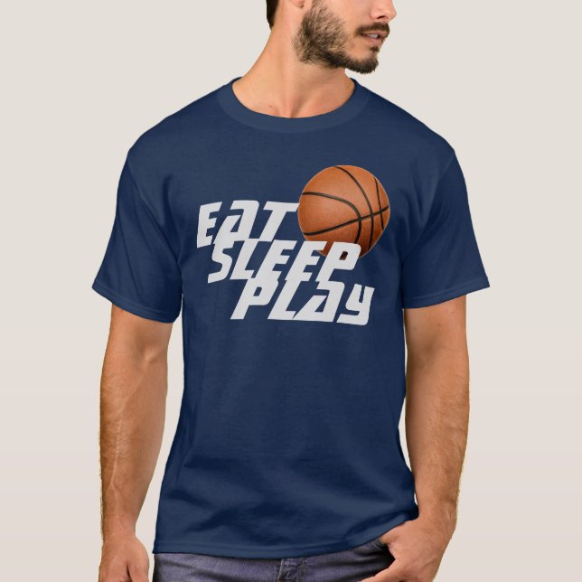 Uppspelningsbasket T-Shirt - flottblått (Framsida)