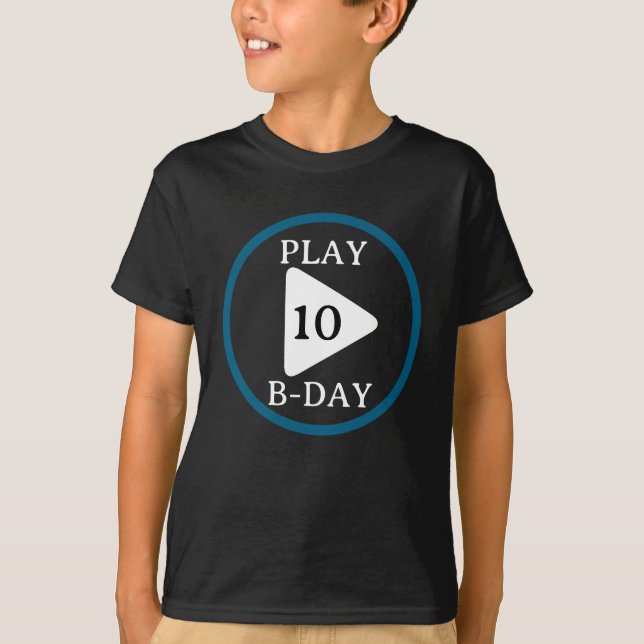 Uppspelningsknapp för födelsedag t shirt (Framsida)