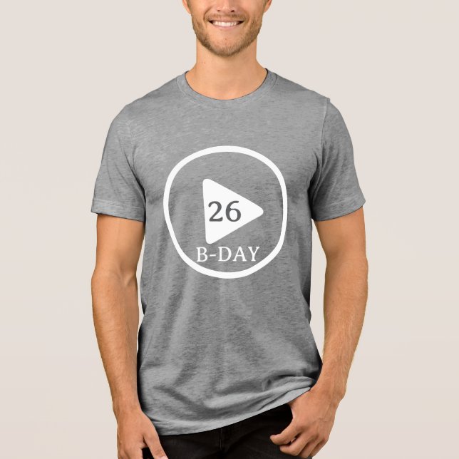 Uppspelningsknapp för födelsedag t shirt (Framsida)
