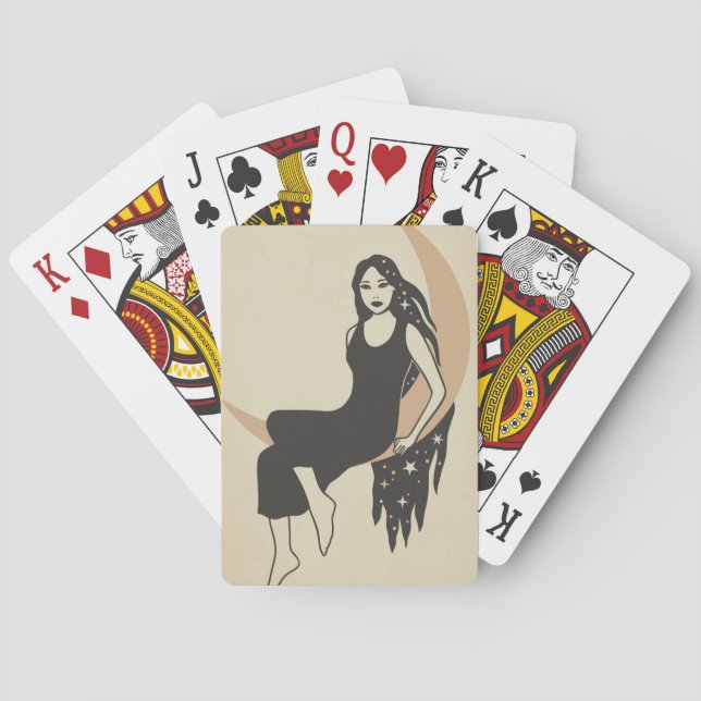 Uppspelningskort dam Måne Casinokort (Baksidan)