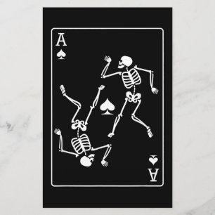 Uppspelningskort för Ace Poker Card Skeleton Brevpapper