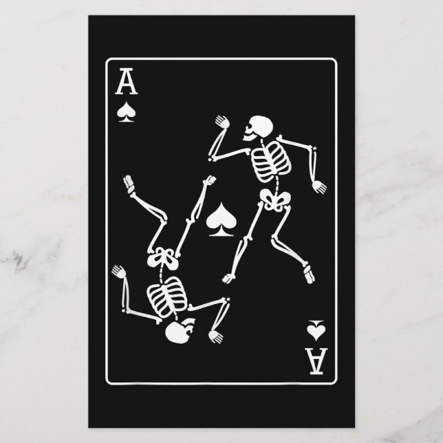 Uppspelningskort för Ace Poker Card Skeleton Brevpapper (Framsida)