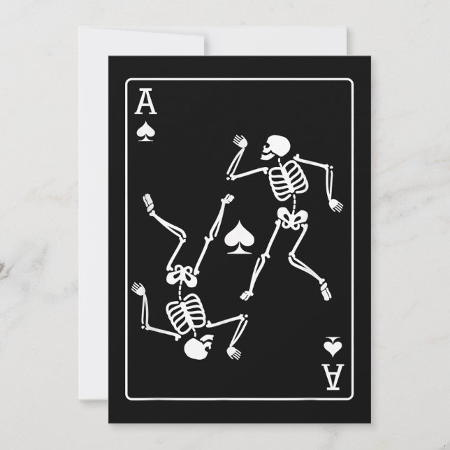 Uppspelningskort för Ace Poker Card Skeleton Julkort (Framsida)