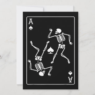 Uppspelningskort för Ace Poker Card Skeleton Julkort