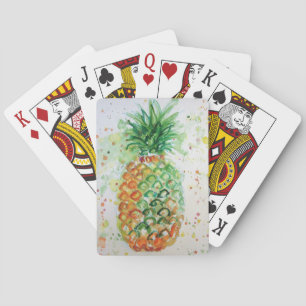 Uppspelningskort för ananas Tropiska vattenfärger Casinokort
