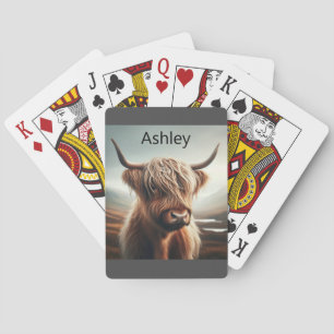 Uppspelningskort för anpassade Highland Bull Casinokort