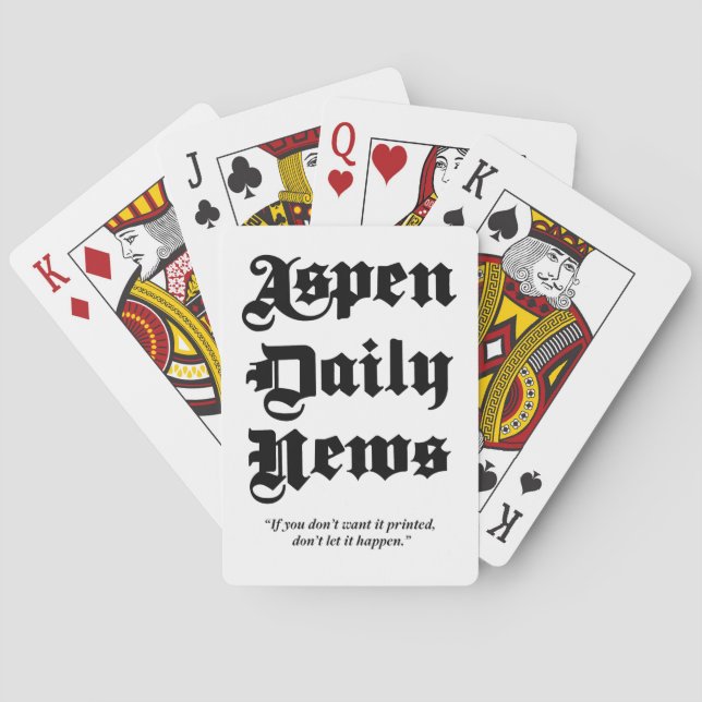 Uppspelningskort för aspen Daily News Anpassningsb Casinokort (Baksidan)