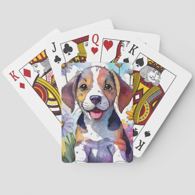 Uppspelningskort för Beagle Hund Casinokort (Baksidan)