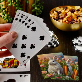 Uppspelningskort för blommar Bunny & Carrot Casinokort