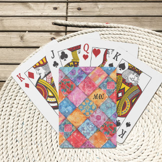 Uppspelningskort för blommigt Patchwork Skriv ut Casinokort