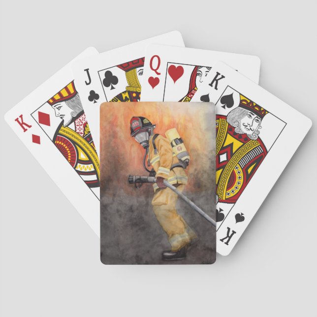 Uppspelningskort för brandmän Poker Gift för Pappa Casinokort (Baksidan)