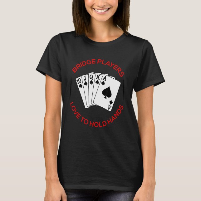 Uppspelningskort för Bridge Händer-spelare T Shirt (Framsida)