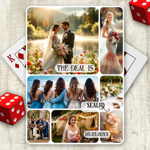Uppspelningskort för Bröllop Photo Collage Keepsak Casinokort