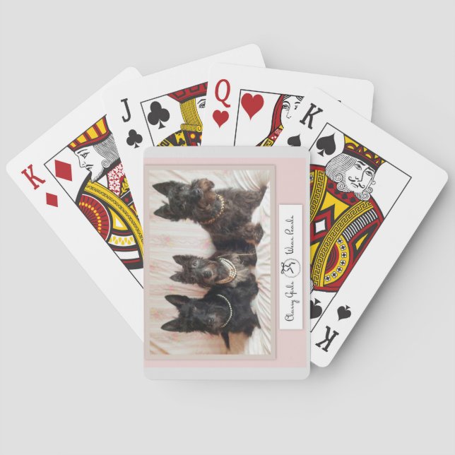 Uppspelningskort för Classy Girls Bära Pearls Casinokort (Baksidan)