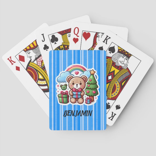 Uppspelningskort för Cute Nalle Personlig Casinokort (Baksidan)