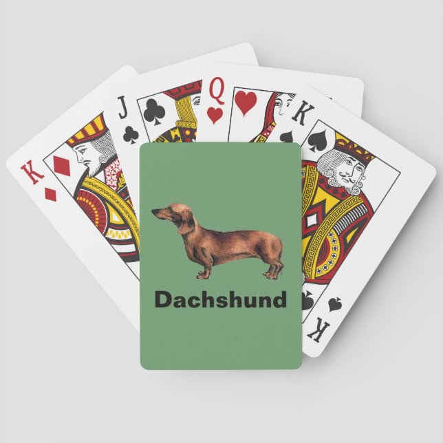 Uppspelningskort för Dachshund Hund Casinokort (Baksidan)