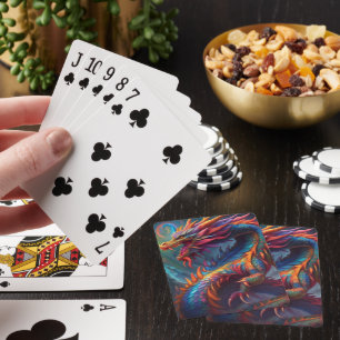 Uppspelningskort för färgade drakar casinokort
