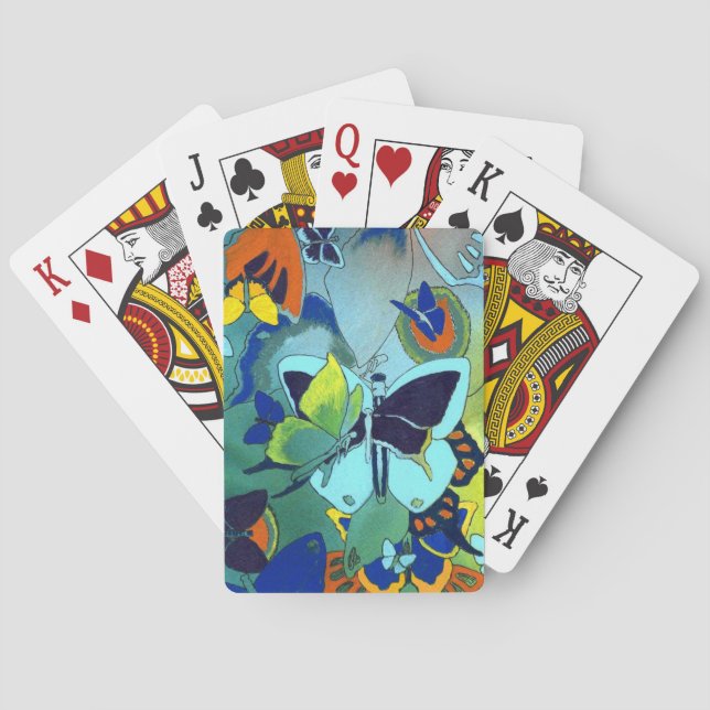 Uppspelningskort för fjäril Collage Poker Spel Kort (Baksidan)