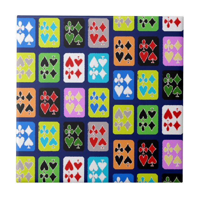 Uppspelningskort för funky Poker Solitaire Spades Kakelplatta (Framsidan)