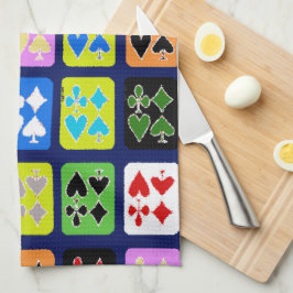 Uppspelningskort för funky Poker Solitaire Spades Kökshandduk