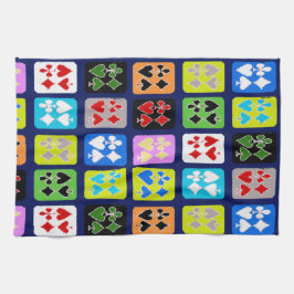 Uppspelningskort för funky Poker Solitaire Spades Kökshandduk