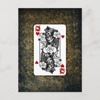Uppspelningskort för Gothic Skull Queen Vykort