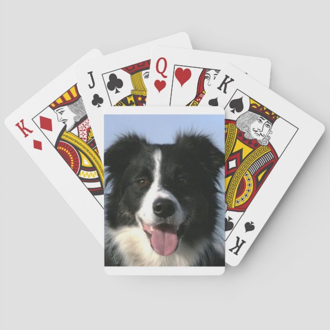 Uppspelningskort för Gräns Collie Hund Spel Kort (Baksidan)