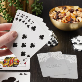 Uppspelningskort för grått Elegant Snöre Casinokort