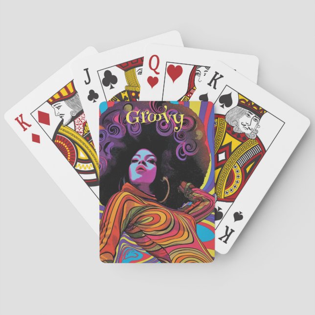 Uppspelningskort för Groovy Retro Casinokort (Baksidan)