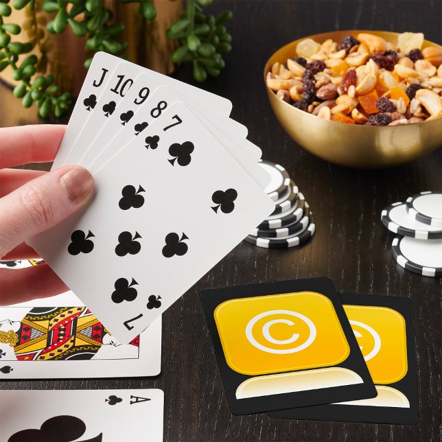 Uppspelningskort för Gult av upphovsrättssymbol Casinokort (Skapare uppladdad)