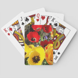 Uppspelningskort för gult och rött tulpaner casinokort