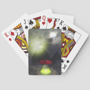 Uppspelningskort för Illuminati Pyramid och UFO Casinokort