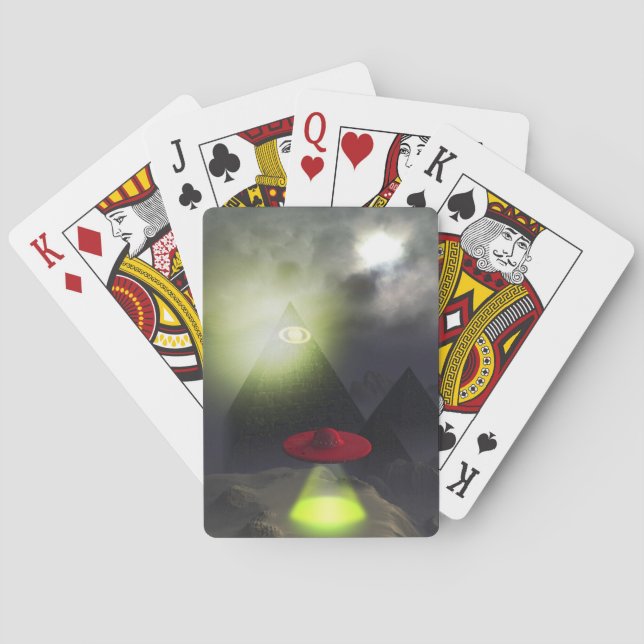 Uppspelningskort för Illuminati Pyramid och UFO Casinokort (Baksidan)