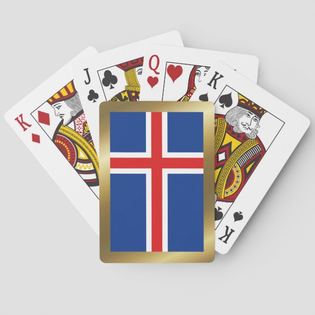 Uppspelningskort för Island Flagga Spel Kort (Baksidan)