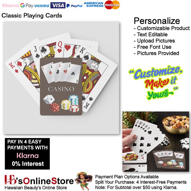 Uppspelningskort för kasino Ace Dice Poker Chip 7 Casinokort (Casino Ace Dice Poker Chips Playing Cards 7.)