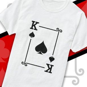 Uppspelningskort för Kung Spades Card Costume Kung T Shirt