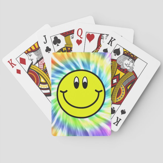 Uppspelningskort för leende Ansikte Emoji Tie Dye  Casinokort (Baksidan)